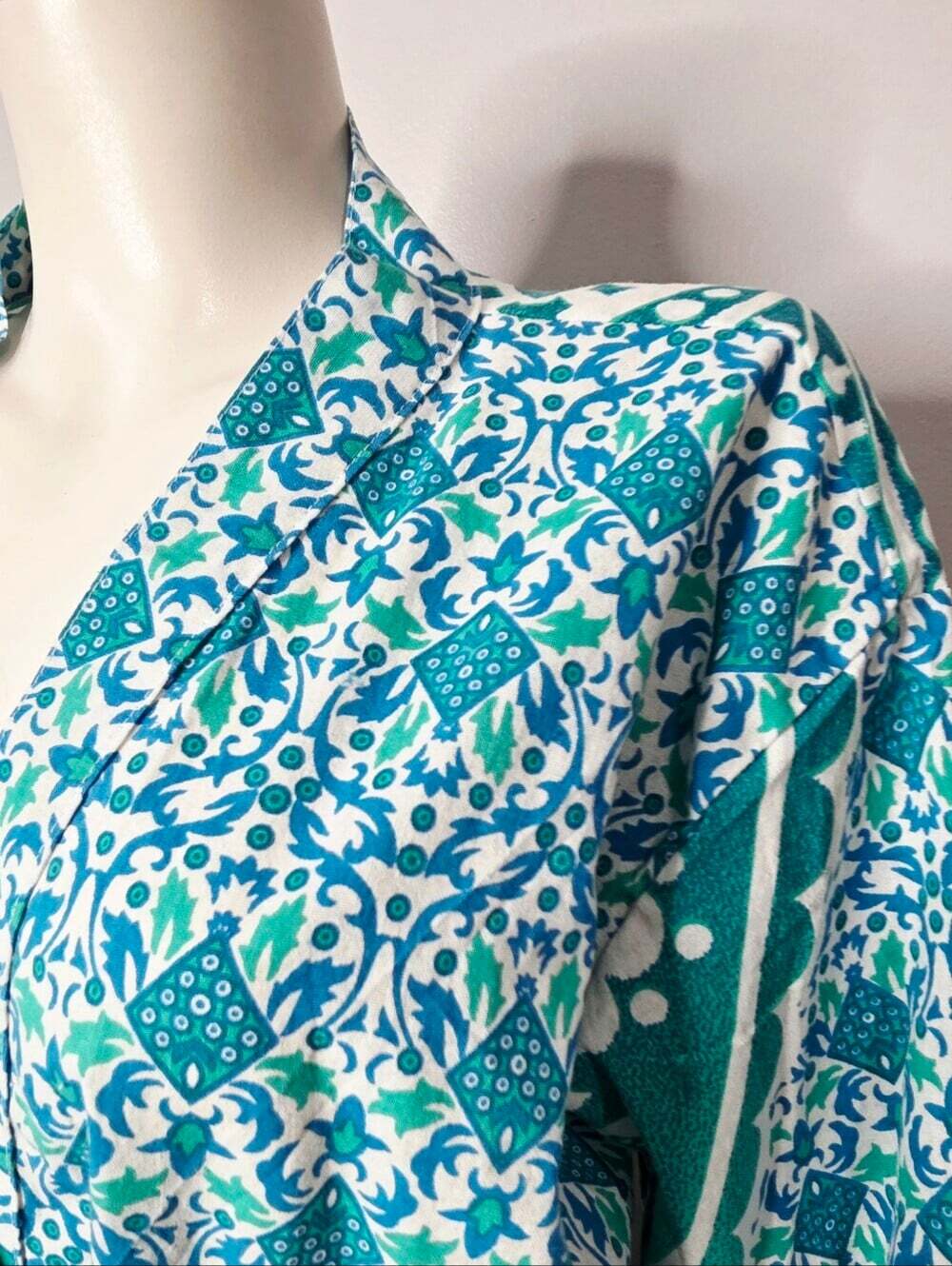 Turquoise Printed Kimono Robe - Women Intimates & Sleepwear - Picture 2 of 14